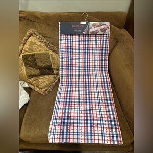 Nautica 4Th of July America Stars Stripes Patriotic Table Runner 16x72”